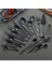 LF1HSVEGETABLEFORK Siyah Paslanmaz Çelik Çatal Bıçak Kaşık Seti Siyah Mutfak Sofra Seti Yemek Kaşık Çatal Yemek Takımı Sofra Ev Sofra Takımı Ayna (Yurt Dışından) 2