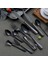 LF1HSVEGETABLEFORK Siyah Paslanmaz Çelik Çatal Bıçak Kaşık Seti Siyah Mutfak Sofra Seti Yemek Kaşık Çatal Yemek Takımı Sofra Ev Sofra Takımı Ayna (Yurt Dışından) 4