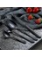 LF1HSVEGETABLEFORK Siyah Paslanmaz Çelik Çatal Bıçak Kaşık Seti Siyah Mutfak Sofra Seti Yemek Kaşık Çatal Yemek Takımı Sofra Ev Sofra Takımı Ayna (Yurt Dışından) 5