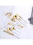 Gümüş Beyaz Altın Yemek Takımı Biftek Bıçağı Çatal Kahve Kaşığı Tereyağı Bıçakları Chopstick Tatlı Bıçağı Buz Kaşığı Paslanmaz Çelik Çatal Seti (Yurt Dışından) 5