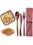 Set G Ahşap Çatal Bıçak Kaşık Seti Kaşık Çatal Kesici Yeniden Kullanılabilir Ahşap Bambu Sofra Takımı Çanta ile Taşınabilir Yemek Takımı Sofra Takımı Öğrenci Öğle Yemeği Malzemeleri (Yurt Dışından) 4