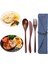 Set G Ahşap Çatal Bıçak Kaşık Seti Kaşık Çatal Kesici Yeniden Kullanılabilir Ahşap Bambu Sofra Takımı Çanta ile Taşınabilir Yemek Takımı Sofra Takımı Öğrenci Öğle Yemeği Malzemeleri (Yurt Dışından) 5