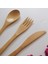 Set1 3 Adet/takım Ahşap Yemek Takımı Seti Bambu Çatal Bıçak Çorba Çay Kaşığı Catering Çatal Bıçak Kaşık Seti Bez Çanta ile Mutfak Pişirme Araçları Gereçler (Yurt Dışından) 5