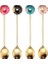 4PCS-C01 4pcs Altın Çatal Seti Donuts Şeker Kaşık Çatal Çay Kaşığı Meyve Çatalı Süt Kahve Karıştırma Kaşık Tatlı Kek Araçları Çatal Hediye (Yurt Dışından) 2