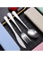B 3 Adet Mavi 2 Taşınabilir Paslanmaz Çelik Çatal Takım Elbise Saklama Kutusu Chopstick Çatal Kaşık Bıçak Seyahat Sofra Seti Kamp Çatal Bıçak Takımı (Yurt Dışından) 3