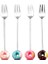 4pcs Gümüş Çatal 4pcs / 2pcs Çatal Kaşık Çatal Seti Donut Şeker Kaşık Çatal Süt Kahve Karıştırma Kaşık Tatlı Kaşığı Meyve Çatalı Çatal Hediye (Yurt Dışından) 2