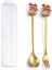 2pcs-Gold-E5 6/4/2pcs Noel Hediyesi Glod Kaşık Çatal Seti Elk Noel Ağacı Dekorasyon Tatlı Kepçe Meyve Çatalı Kahve Kaşığı Çatal Bıçak Kaşık Seti (Yurt Dışından) 1