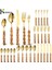 Spoon1 Bambu Çatal Bıçak Takımları Paslanmaz Çelik Yemek Takımları Altın Ahşap Sofra Batı Yemek Bıçağı Çatal Çay Kaşığı Cutleries (Yurt Dışından) 5