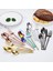 Gümüş 4 Parçalı Set 4 Adet Sofra Seti Paslanmaz Çelik Yemek Bıçak Çatal Kaşık Altın Akşam Yemeği Sofra Takımı Mutfak Batı Çatal Bıçak Kaşık Seti Düğün Hediye Kutusu (Yurt Dışından) 1