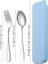 3 Adet Mavi 1 Taşınabilir Çatal Takım Elbise Saklama Kutusu Chopstick Çatal Kaşık Bıçak Seyahat Sofra Seti Kamp Çatal Bıçak Takımıpaslanmaz Çelik (Yurt Dışından) 1