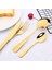 Yeşil BOX1PC24CM Promosyon Yemek Takımı Seti Paslanmaz Çelik Renkli Gökkuşağı Altın Bıçak Çatal Çay Kaşığı Bulaşık Makinesinde Yıkanabilir Gümüş Set Çatal Bıçak Takımı Kutusu (Yurt Dışından) 2