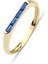 Kairos Jewelry 14 Ayar Altın Channel Set Skinny Ocean Blue Signet Yüzük    KRS083-2-14GRZ 1