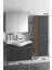 Yıldız 80+35 cm Atlantik Çam-Antrasit Gri Mat Mdf Seramik Lavabolu Asma Banyo Dolabı Takımı 5