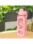 Pembe F 700ML Ayı Pastel Su Şişesi 3D Etiketli 700ML/900ML Plastik Seyahat Çay Suyu Süt Taşınabilir Sevimli Shaker Içme Şişesi Hediye (Yurt Dışından) 1