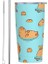 Çoklu 20 Oz Sevimli Kapibara Yüzme 20 Oz Tumbler Paslanmaz Çelik Çift Duvar Vakum Yalıtımlı Kawaii Capy Hayvan Kupa Bardak Samanlı Slayt Kapaklı (Yurt Dışından) 1