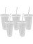 5 Adet 700ML-ŞEFFAF 5 Adet 700ML/473ML Siyah Yeniden Kullanılabilir Plastik Su Şişesi Soğuk Kapaklı Bardak ve Pipet Sihirli Bardak Kişiselleştirilmiş Kahve Kupa Dropship (Yurt Dışından) 2