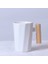 17 301-400 ml Iskandinav Ahşap Saplı Seramik Porselen Kupa Kahve Fincanları Edebi Su Çay Bardağı Süt Kupa Kahve Fincanı Drinkware Coffeeware Teaware (Yurt Dışından) 1