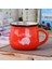 Kırmızı L 350 ml Seramik Kahve Kupa Çay Vintage Yaratıcı Büyük Göbek Orijinal Emaye Süt Kahvaltı Fincan Renk Sır Kupalar Kahve Coffeeware Teaware (Yurt Dışından) 1