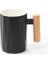 13 301-400 ml Iskandinav Ahşap Saplı Seramik Porselen Kupa Kahve Fincanları Edebi Su Çay Bardağı Süt Kupa Kahve Fincanı Drinkware Coffeeware Teaware (Yurt Dışından) 1