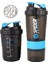 Siyah 501-600ML Protein Shaker Spor Salonu Bölmeli ve Sallama Topu Su Şişesi Mikser Kupası Spor Vücut Geliştirme Beslenme Için Karıştırma Kupa 550ML Yeni (Yurt Dışından) 2