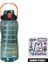Şeffaf Mavi 1500ML 1500ML Samanlı Su Şişesi Kadın Kızlar Büyük Taşınabilir Seyahat Şişeleri Spor Fitness Fincan Yaz Soğuk Su Zaman Ölçeği ile (Yurt Dışından) 1