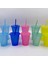 Sarı 480 ml Payetli Glitter Saman Bardak Yeniden Kullanılabilir Gıda Sınıfı Hasır Kapaklı Kupalar Plastik Tumbler Mat Kahve Suyu Süt Çay Içme Şişesi (Yurt Dışından) 3