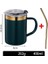 Yeşil 400ML D 200-500ML Çift Duvar Kahve Fincanı Kapaklı 304 Paslanmaz Çelik Çift Alt Kupa Bira Kupa Çay Bardak Içme Bardakları Termal Kupa Su Kupa (Yurt Dışından) 1
