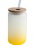 Wy 12OZ 340ML Degrade Renk Süblimasyon Cam Bambu Kapaklı Süblimasyon Bira Can Borosilikat Gözlük Kavanoz Bardak Kupa Resue Pipetli (Yurt Dışından) 2