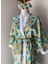 Krinkıl Kumaş Renkli Çiçekli Uzun Kimono Tokalı Set 1