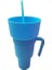 Mavi Snack Bardak 2 In 1 Çok Fonksiyonlu Renk Değiştirme Stadyum Tumbler Snack Içecek Pipetli Bardak Filmler Ev Kullanımı Için (Yurt Dışından) 1