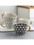H-11.4x7.8cm 350-100ML Yaratıcı Amerikan Tarzı Seramik Kupalar Kahve Fincanları Öğleden Sonra Çayı Altın Inme Geometri Düzensiz Kahve Fincanı Italyan Espresso Kupa (Yurt Dışından) 4
