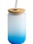 Wl 12OZ 340ML Degrade Renk Süblimasyon Cam Bambu Kapaklı Süblimasyon Bira Can Borosilikat Gözlük Kavanoz Bardak Kupa Resue Pipetli (Yurt Dışından) 2