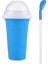 Mavi Buz Yapıcı Bardak 500 ml Smoothies Bardak Dıy Dondurma Hızlı Dondurulmuş Silikon Sıkma Bardak Soğutma Milkshake Slushy Makinesi Su Şişesi (Yurt Dışından) 2