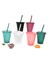 Büyük-Koyu Yeşil 400-700ML 480/700ML Flaş Su Pipetli Şişe Glitter Straw Cup Plastik Yeniden Kullanılabilir Kahve Kupa Içme Bardağı Meyve Suyu Bar Açık Drinkware (Yurt Dışından) 5