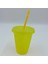 Yeşil S Pipetli Su Şişesi Kapaklı Plastik Yeniden Kullanılabilir Kişiselleştirilmiş Drinkware Kahve Içme Bardağı Yılbaşı Hediyeleri Çok Renkli Bardak Şişe (Yurt Dışından) 3
