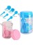 Pembe Ölçüm Kabı Konteyner Kaşık Seti 7 Adet Plastik Saklama ve Ölçüm Kiti Gıda Metrik Bardak Kaşık Taşınabilir Set Pişirme Aracı (Yurt Dışından) 2