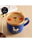 Bear DUCK450ML 400-450ML 300/450ML Karikatür Hayvan Seramik Kapaklı Kupa Kahvaltı Yulaf Ezmesi Bardak ve Tabak Süt Kahve Kaşıklı Kupa Mikrodalga Fırın Güvenli (Yurt Dışından) 1