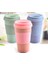 Mavi 201-300 ml Çevre Dostu Kahve Çay Bardağı Buğday Samanı Seyahat Su Içecek Kupa Silikon Kapaklı Içme Kupaları (Yurt Dışından) 4