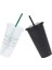 Siyah 710ML Pipetli Bardak 710ML Logolu Içecek Kapaklı Pipetli Kupalar Plastik Tumbler Mat Kahve Şişesi Kupası Food Grade Pp Plastik Pipetli (Yurt Dışından) 2