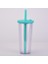 Stil 4 700ML 700ML Sıska Tumbler Plastik Bardak Süt Çay Bardağı Soğuk Içecek Kupa Çift Katmanlı Saman Bardak Kabarcık Çay Inciler Smoothie Boba Kupası 24OZ (Yurt Dışından) 1