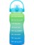 Yeşil-Mavi 2.0l Buildlife 2l 3.8l Tritan Galon Su Şişesi Flip-Flop Zaman Işaretleyicili Motivasyon Bpa Içermeyen Büyük Kapasiteli Sızdırmaz Saman Yok (Yurt Dışından) 1