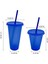Açık Mavi 700 ml Payetli Glitter Saman Bardak Yeniden Kullanılabilir Gıda Sınıfı Hasır Kapaklı Kupalar Plastik Bardak Mat Kahve Suyu Süt Çay Içme Şişesi (Yurt Dışından) 3