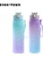 Yeşil ve Pembe 0.9l 900 ml Su Şişesi Öğrenci Pipetli Içecek Şişesi Kapasiteli Spor Sürahi Spor Salonu Kamp Turu Için Spor Su Şişesi Kız Erkek (Yurt Dışından) 1