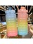 Yeşil 2.0l Su Şişesi 2 Litre Büyük Kapasiteli Çıkartmalar Içme Suyu Şişesi Açık Spor Sızdırmaz Buzlu Bardak Zaman Işaretleyici ile Drinkware (Yurt Dışından) 2