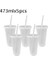 5 Adet 473ML-ŞEFFAF 5 Adet 473ML/700ML Siyah Yeniden Kullanılabilir Plastik Su Şişesi Soğuk Kapaklı Bardak ve Saman Sihirli Tumbler Kişiselleştirilmiş Tumbler Kahve Kupa (Yurt Dışından) 1