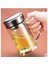 Mavi 570 ml Çift Şeffaf Cam Kulplu Bardak Sızdırmaz Yuvarlak Filtre Kabarcık Çay Bardağı Paslanmaz Çelik Tumbler Kahve Fincanları Soğuk Bardak (Yurt Dışından) 2