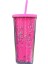 Kırmızı 710 ml Çift Katmanlar Soğuk Içecek Bardağı Saman Bardak Bpa Ücretsiz Glitter Su Şişesi Çay Bardağı Kahve Kupa Bardak Rahat Içme Bardağı (Yurt Dışından) 1