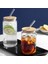 540ML Cam Bardak 400/540ML Cam Kapaklı Bardak ve Saman Şeffaf Yeniden Kullanılabilir Içme Süt Kola Meyve Suyu Bardakları Kahve Kupa Drinkware (Yurt Dışından) 2