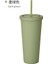 Koyu Yeşil-Kapak B 701-800ML Yeniden Kullanılabilir Çift Duvarlı 700ML 710ML 24OZ Pastel Renkli Plastik Bardak Pipetli ve Kapaklı Soğuk Bardak Plastik Bardak (Yurt Dışından) 1