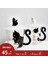Beyaz Kedi Kaşık 250 ml 250 ml Sevimli Siyah Kedi Cam Kahve Kupa Seti Grip Bölümü Hayvan Şekilli Süt Su Suyu Kupalar Çay Bardağı Japon Tarzı Kawaii Hediye Ev (Yurt Dışından) 2